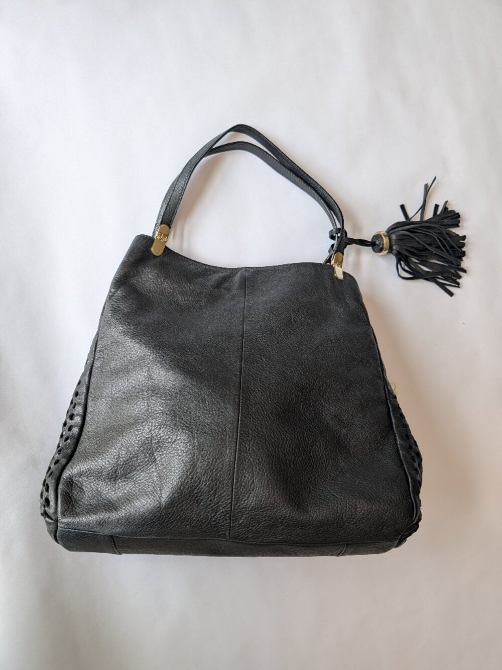 Uterque Large Black Leather Luxury Bag